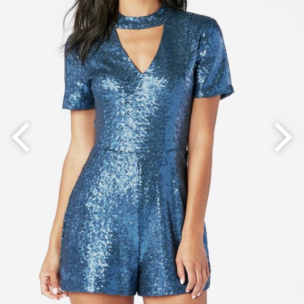 Blue Sequin Romper